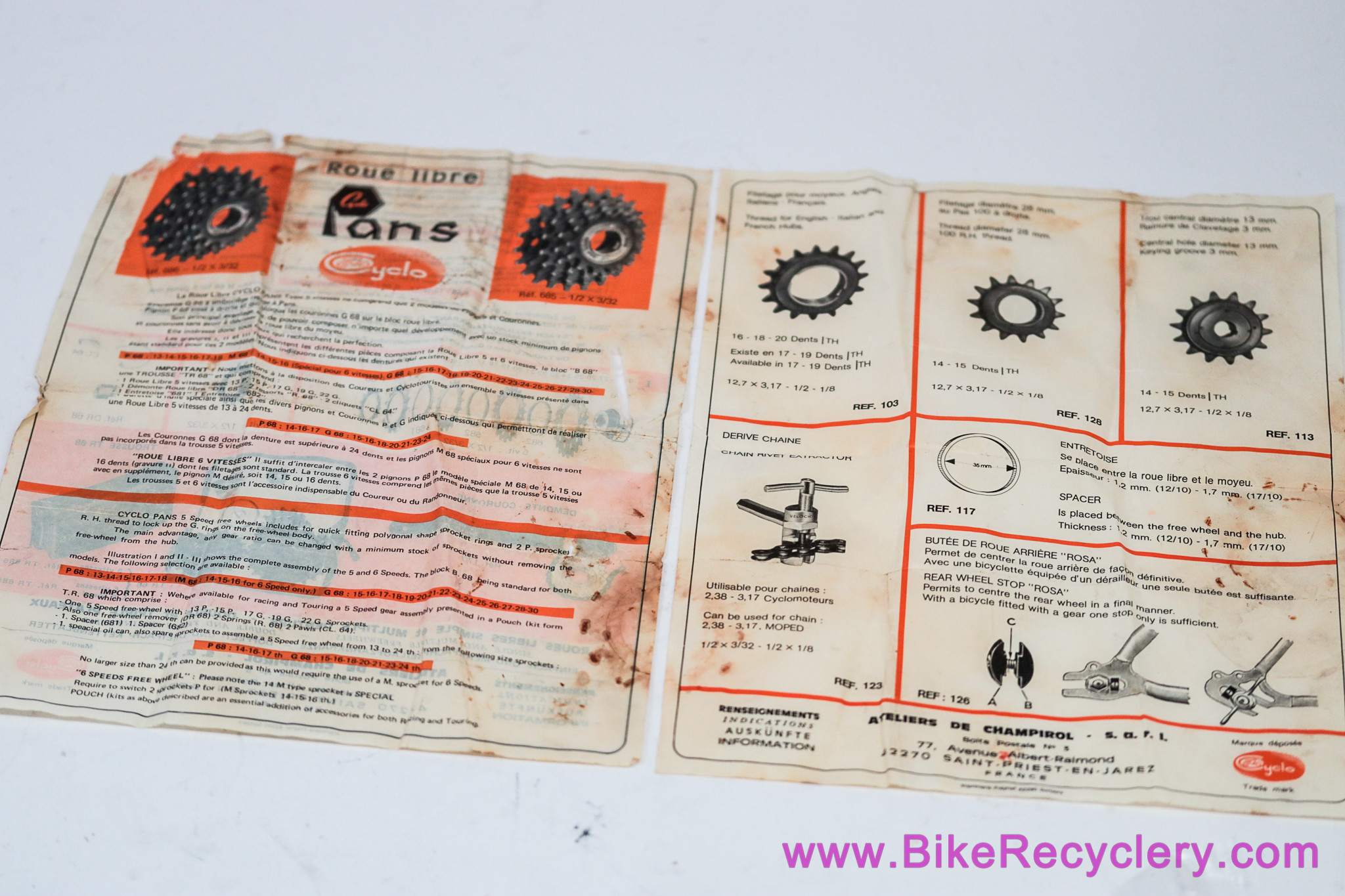 NIB/NOS Cyclo Pans Freewheel Kit: 6 Speed 13-24t FW + 10 Cogs / Pawls / Springs / Tool / Oil