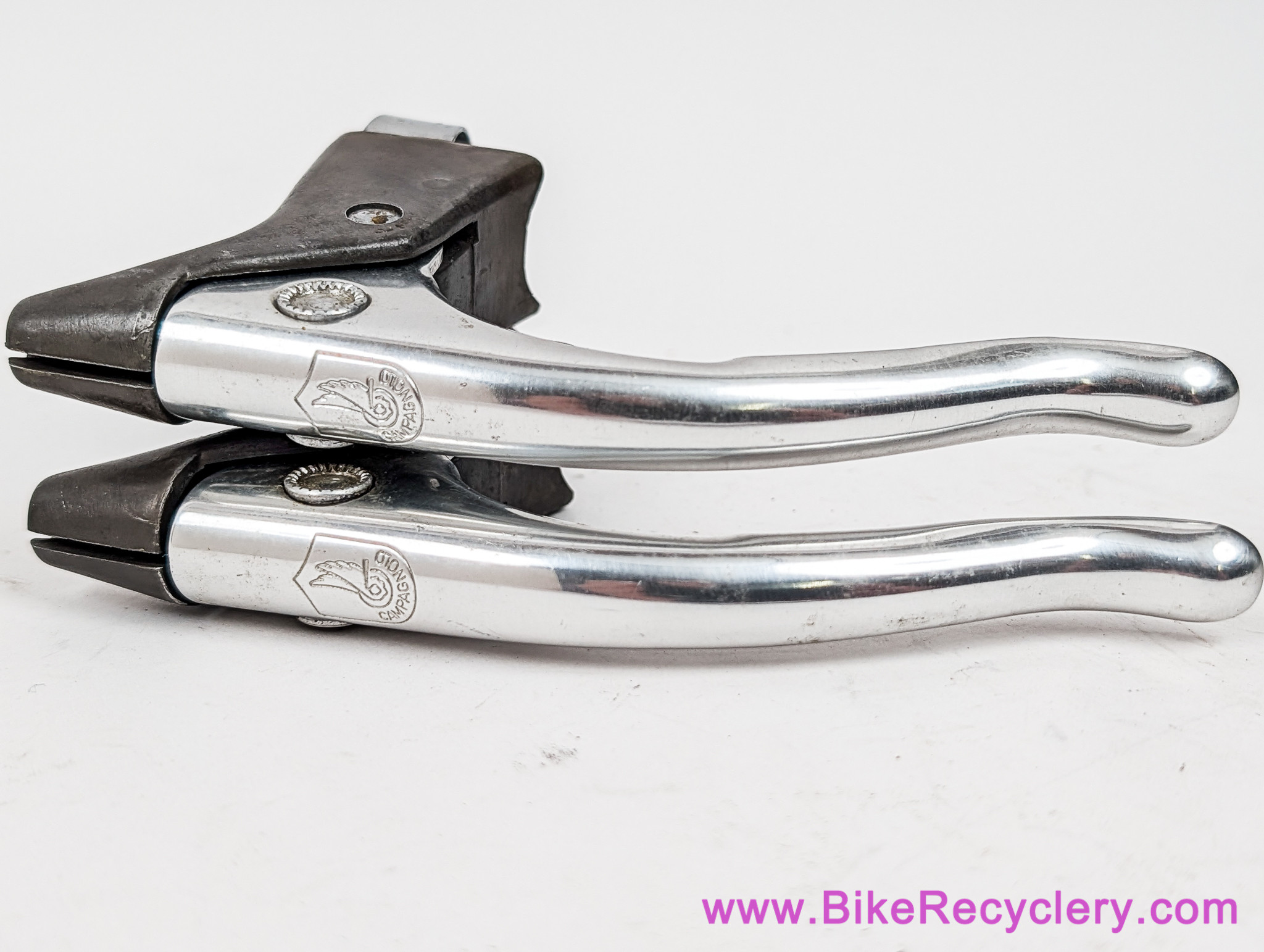 NOS Campagnolo Nuovo Triomphe Brake Levers: NR Hard Ano Bodies - 1980's - Polished
