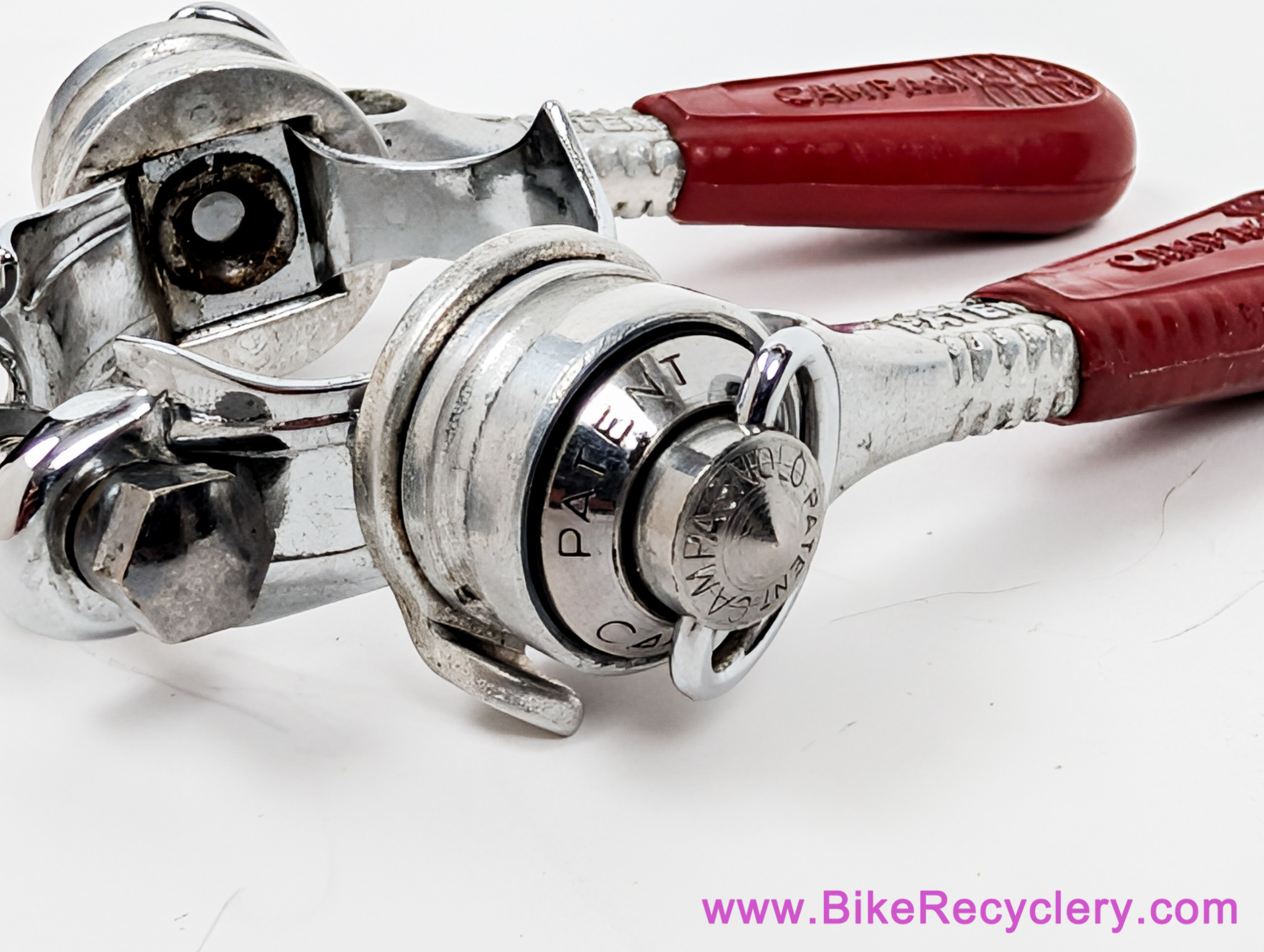 Campagnolo #1014 Nuovo/Super Record Downtube Shifters: Clamp - Red Covers (Mint LOW MILES)
