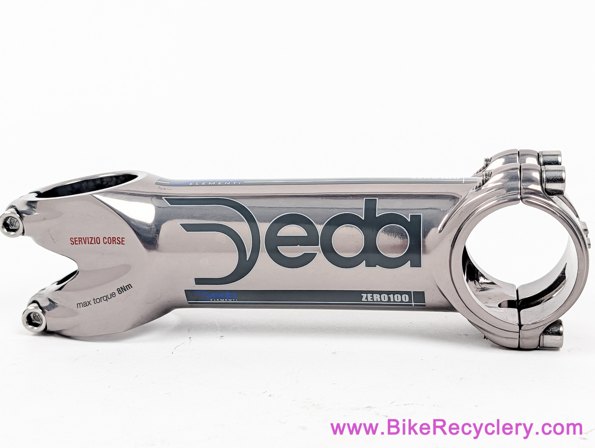 Deda Elementi Zero100 Classic Stem: 1 1/8" x 120mm x 31.8mm x 8D/82D - Pewter/Silver
