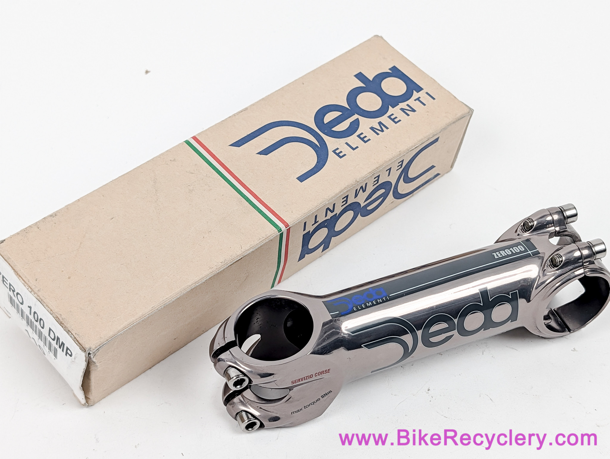 Deda Elementi Zero100 Classic Stem: 1 1/8" x 120mm x 31.8mm x 8D/82D - Pewter/Silver