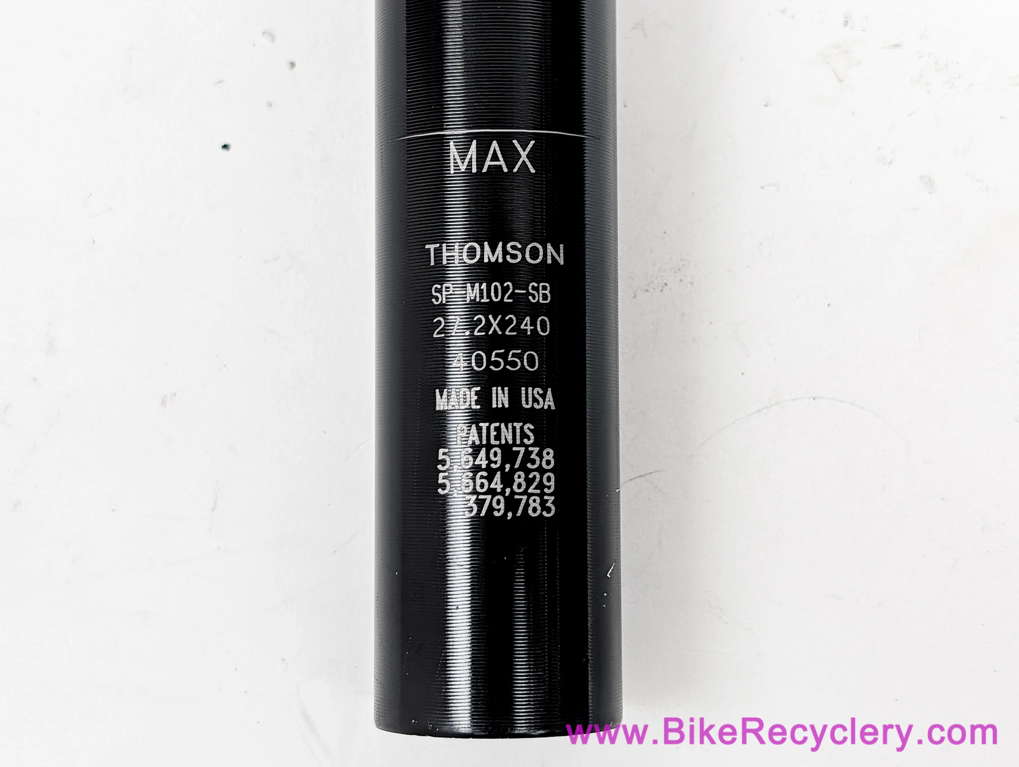 Thompson Masterpiece Setback Seatpost: 27.2mm x 240mm - Black (LOW MILES Near Mint+)