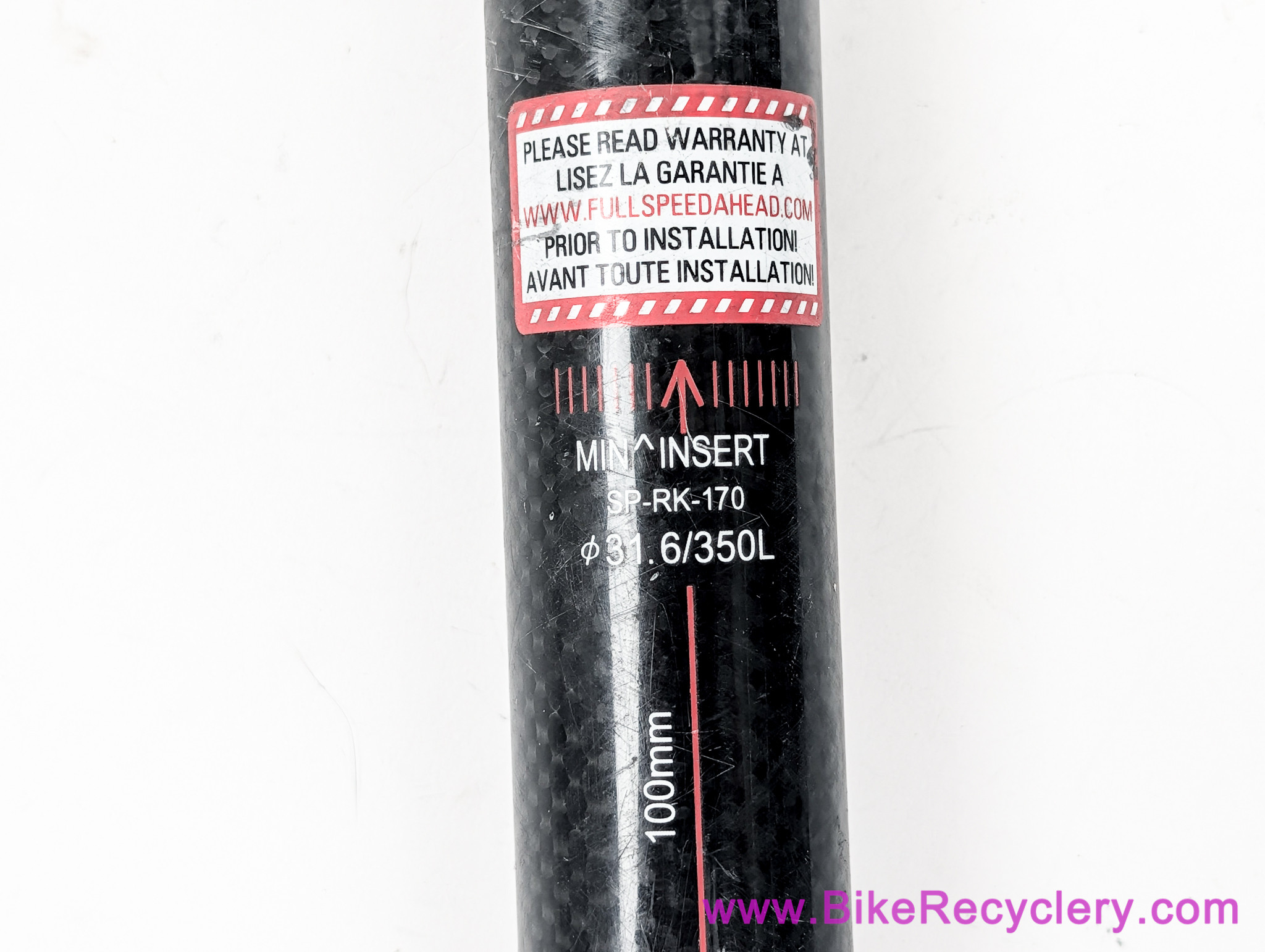 FSA K-Force Carbon Seatpost: 31.6mm x 350mm - Setback - Black (EXC)