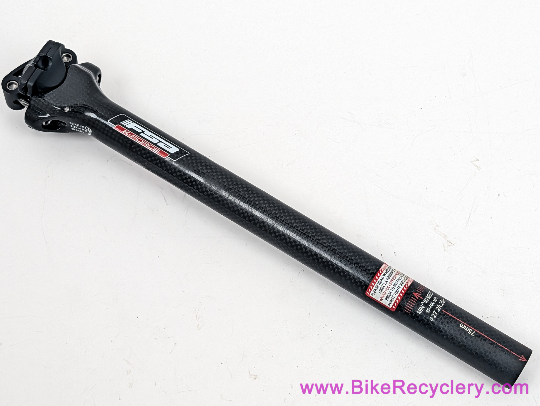 FSA SL-K Carbon Seatpost: 27.2mm x 350mm - Straight - Black (EXC+)