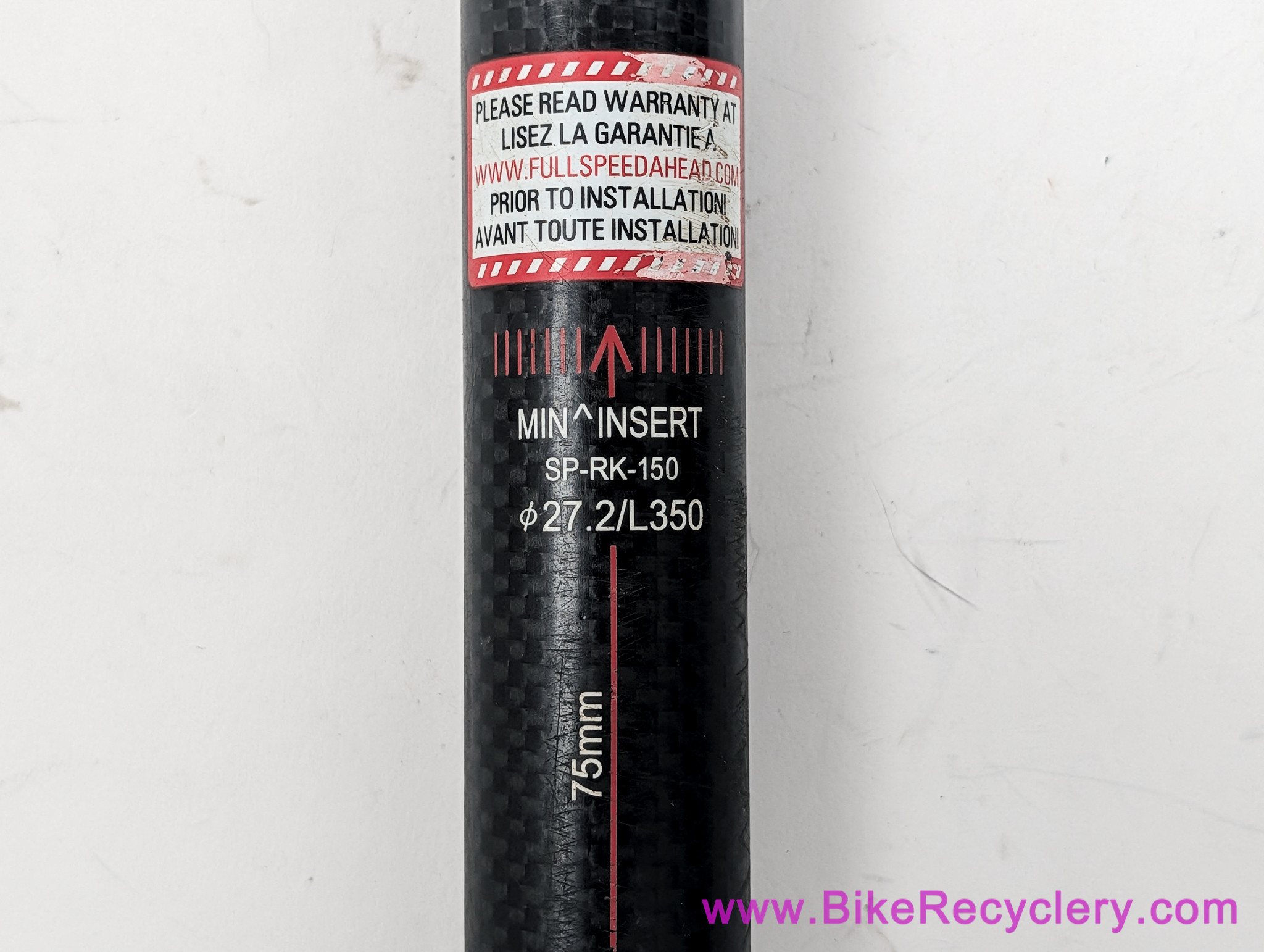 FSA SL-K Carbon Seatpost: 27.2mm x 350mm - Straight - Black (EXC+)