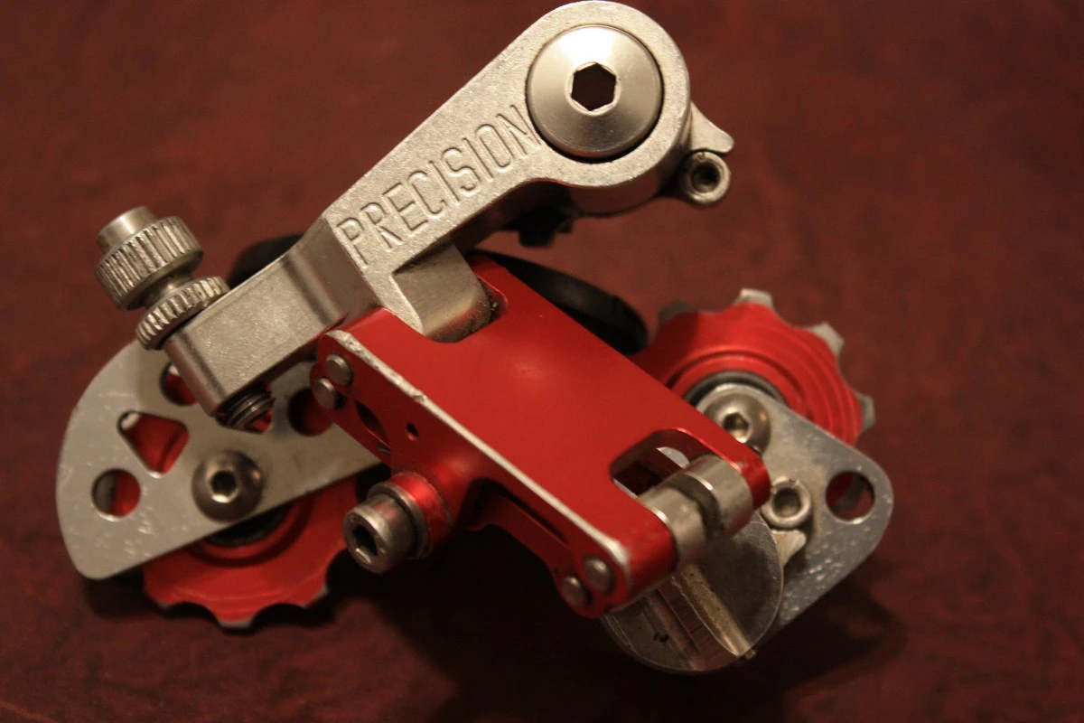 Precision Billet ProShift Rear Derailleur: 1990's Anodized Red/Silver, CNC