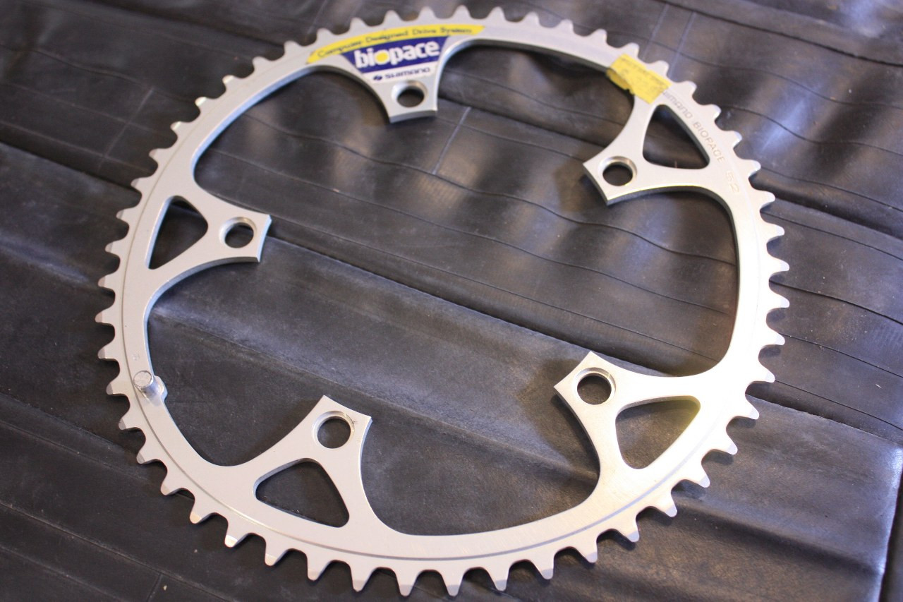 NOS Shimano BioPace Chainring 52t, 130 BCD, Silver Bike Recyclery