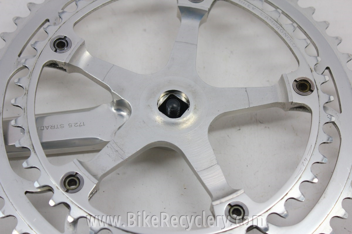 1986 Campagnolo Super Record Crankset: No Flutes, Laser-Etched
