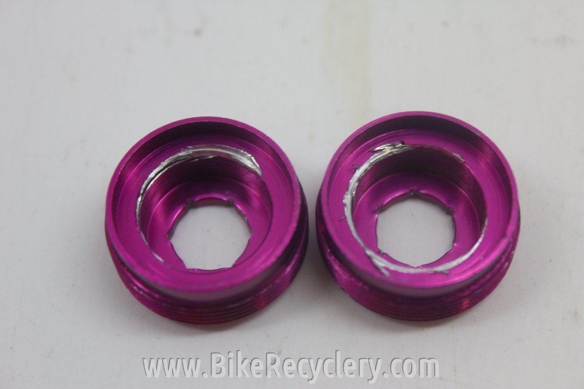 3DV Purple Anodized Crank Dust Caps MINT Bike Recyclery