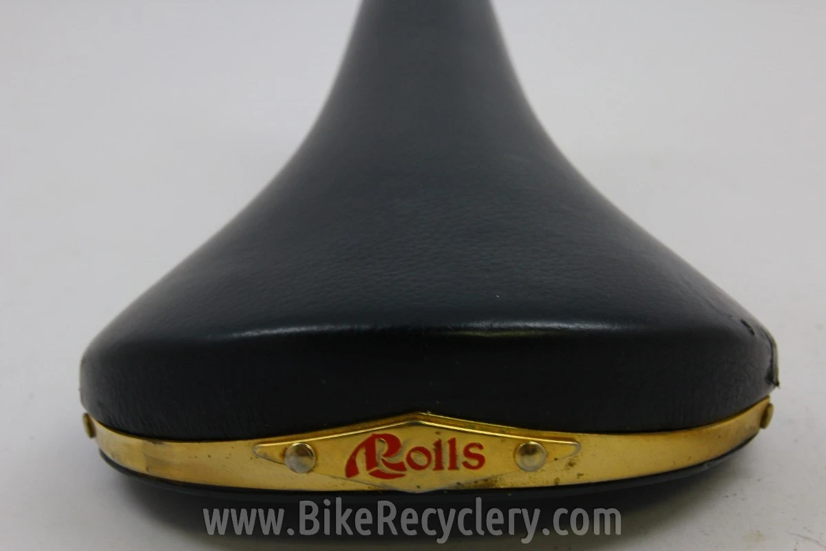 San Marco Rolls Titanium Saddle: Black - Gold EXC - Bike Recyclery