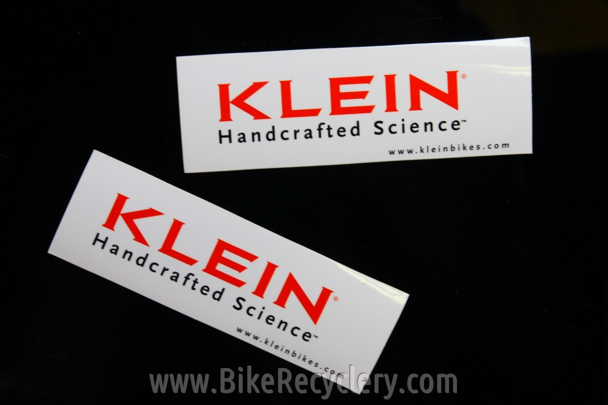 Klein Handcrafted Science Sticker: White - 4.6" x 1.5" - 1990's / 2000's Vintage 