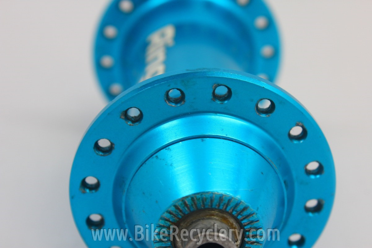 Ringle Super Bubba Front Hub: Teal / Turquoise 32H - Bike Recyclery