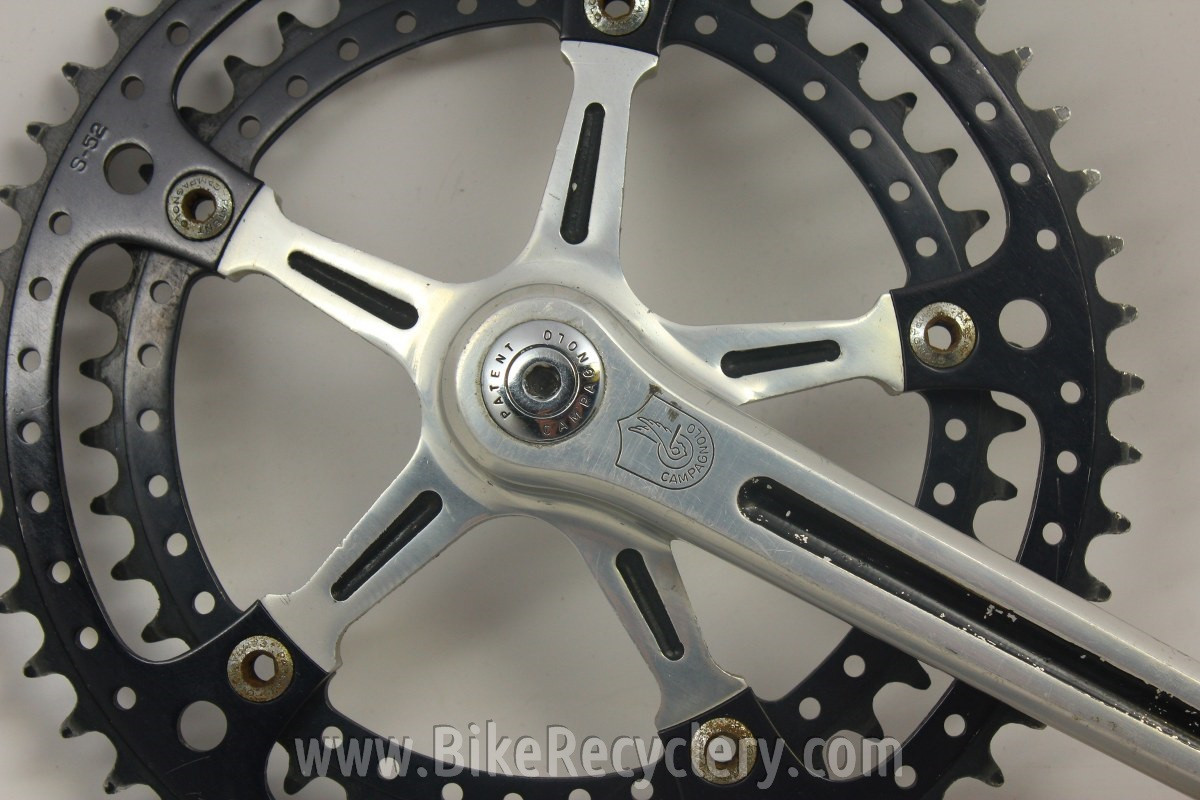 1973 Campagnolo Nuovo/Super Record Crank Arms: Black Drilled