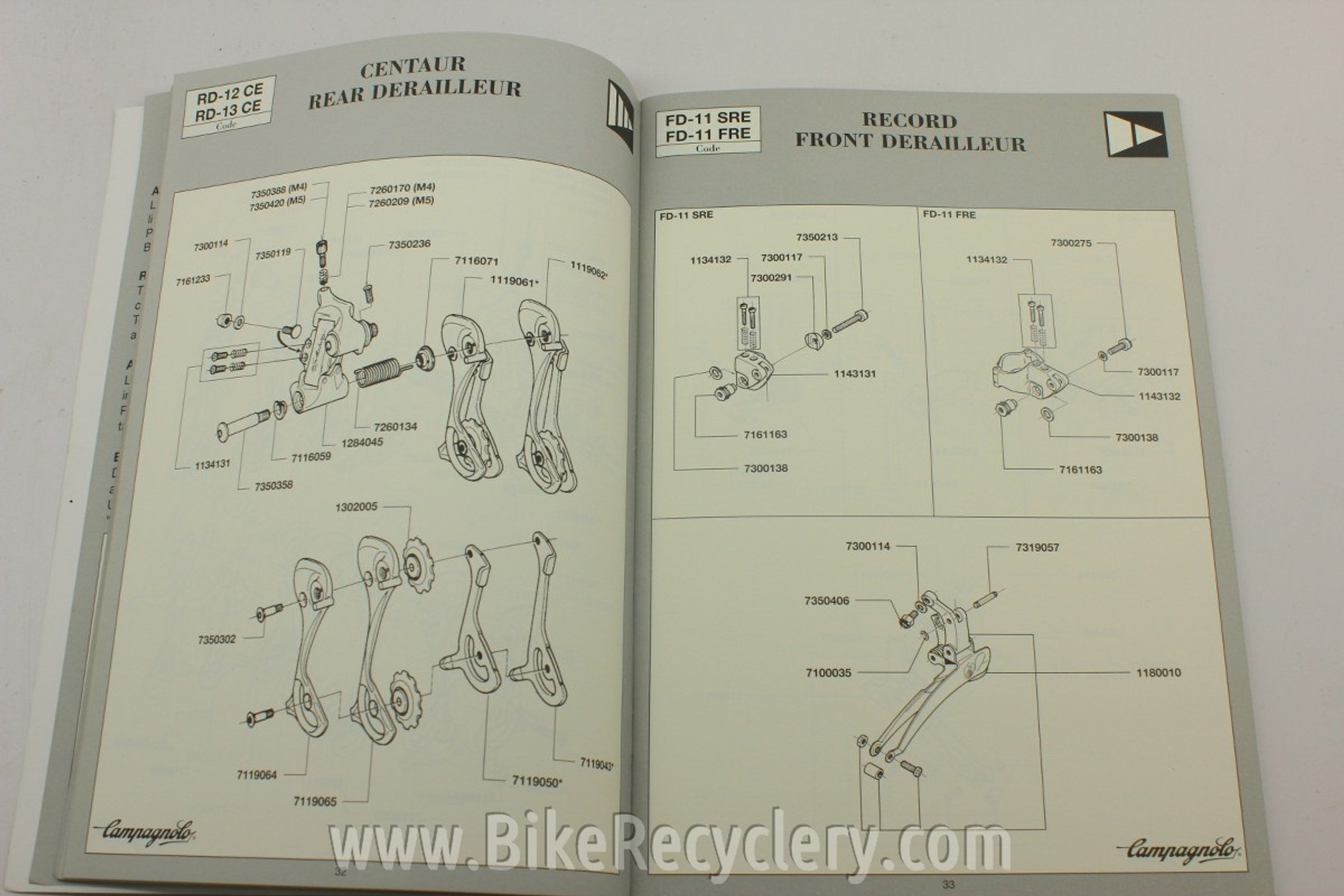 1993 Campagnolo Spare Parts Catalog DealerOnly 93 Pages MINT Bike