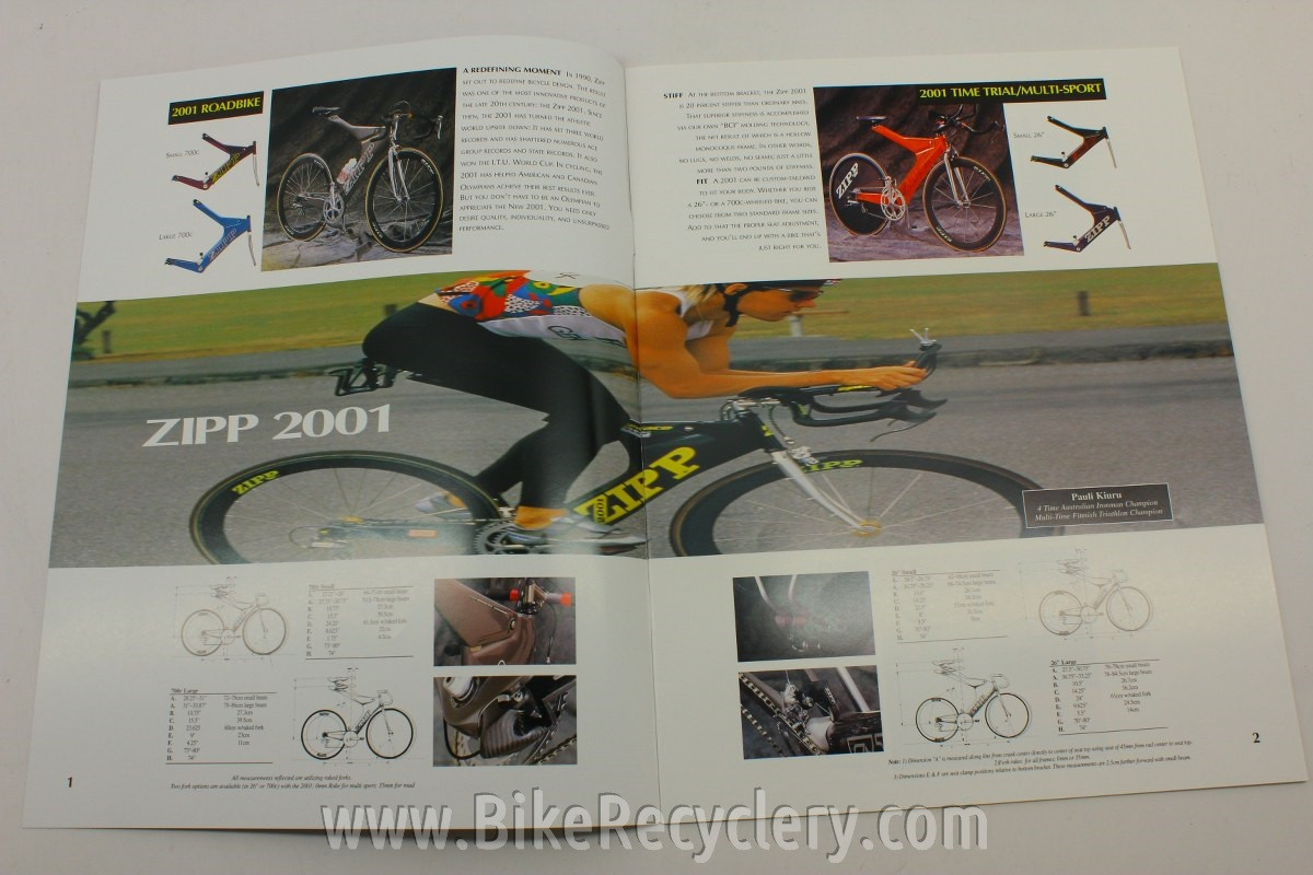 1990's ZIPP Speed Weaponry Catalog RARE Bike Recyclery