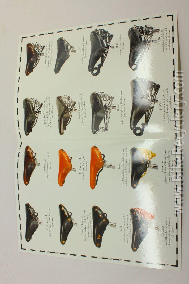 1990's Brooks England Saddle Catalog B17 Swift Colt Conquest etc