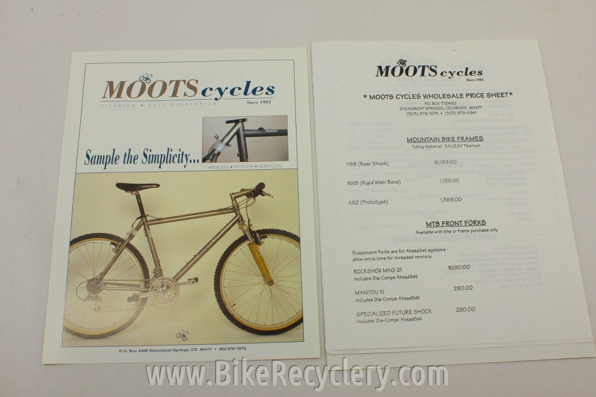 1990's Moots Cycles Catalog Rare! Bike Recyclery