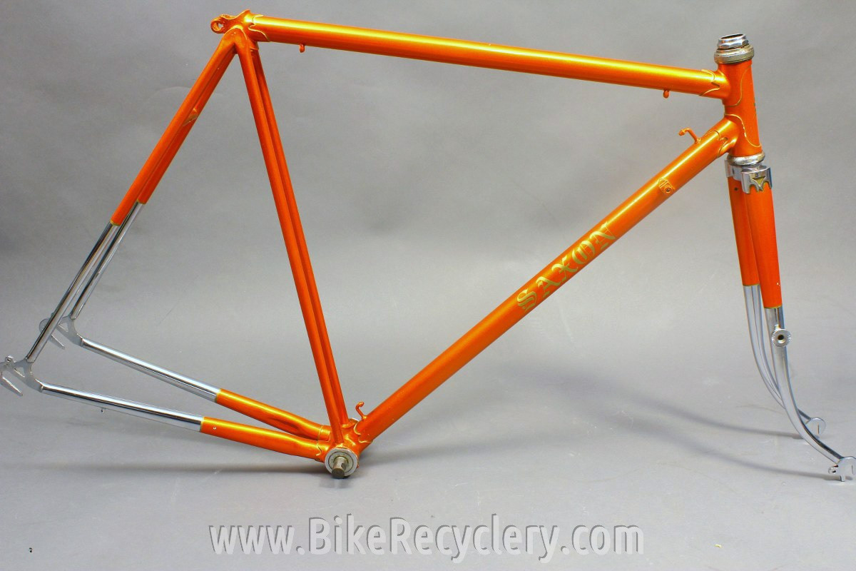 Saxon Twin Tube Bicycle Frame & Fork: English, 1930's 1940's Restored 54cm