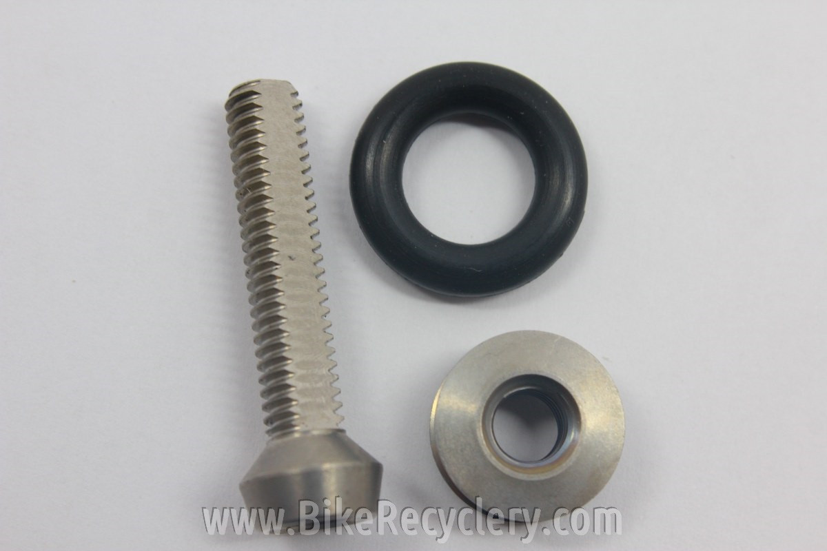 Campagnolo Brake Barrel Adjusters! Titanium w/ Black ORings, 5g (Pair