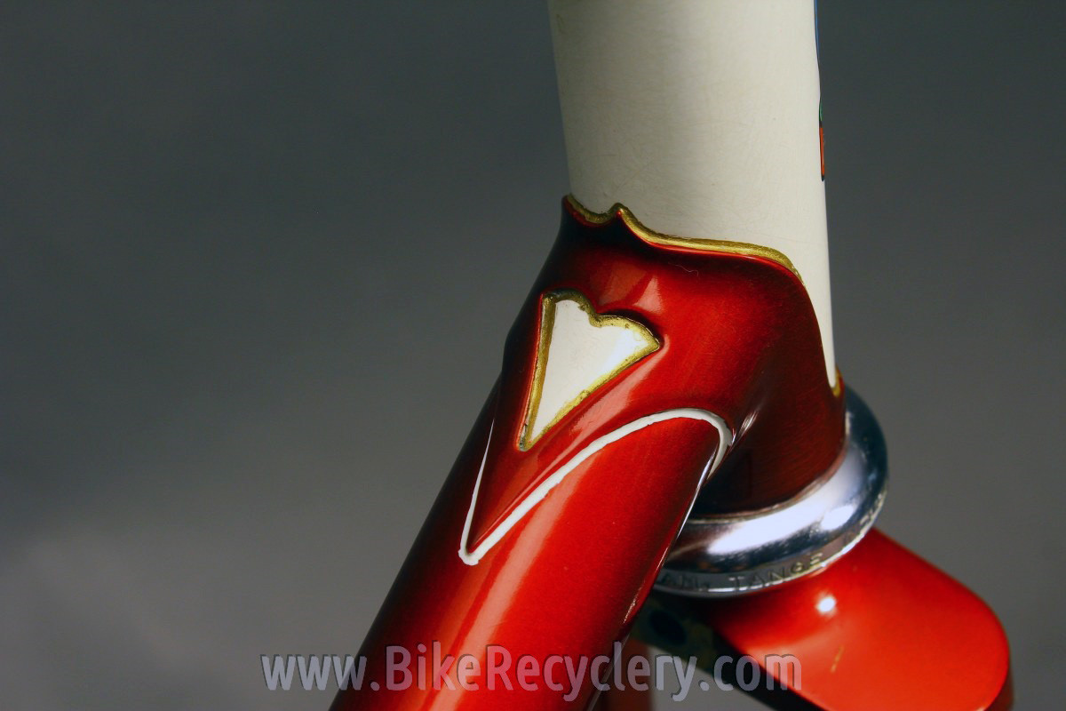 Mercian Kings of Mercia Frame & Fork: Reynolds 531, Heart Lugs, Red & White, 126mm, Fender & Rack Eyelets