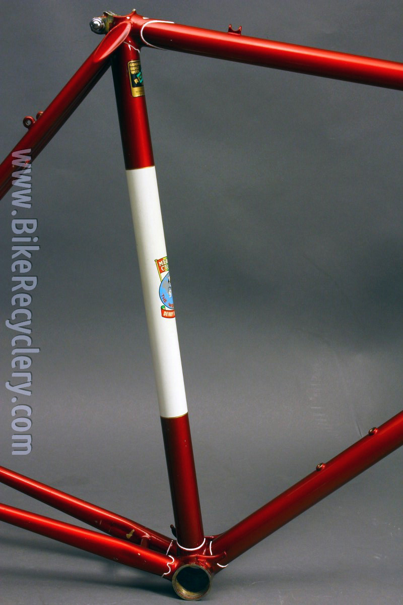 Mercian Kings of Mercia Frame & Fork: Reynolds 531, Heart Lugs, Red & White, 126mm, Fender & Rack Eyelets