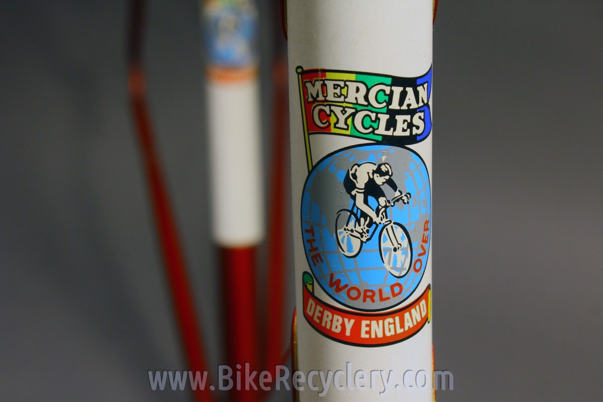 Mercian Kings of Mercia Frame & Fork: Reynolds 531, Heart Lugs, Red & White, 126mm, Fender & Rack Eyelets