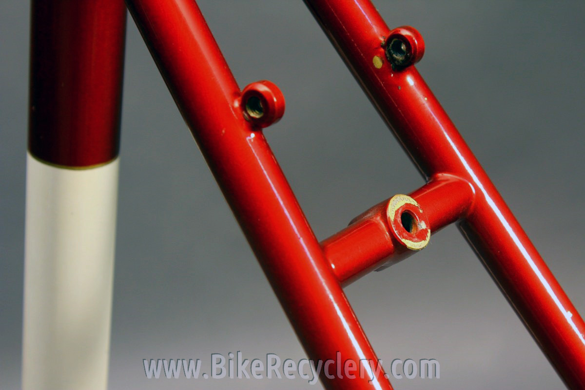 Mercian Kings of Mercia Frame & Fork: Reynolds 531, Heart Lugs, Red & White, 126mm, Fender & Rack Eyelets