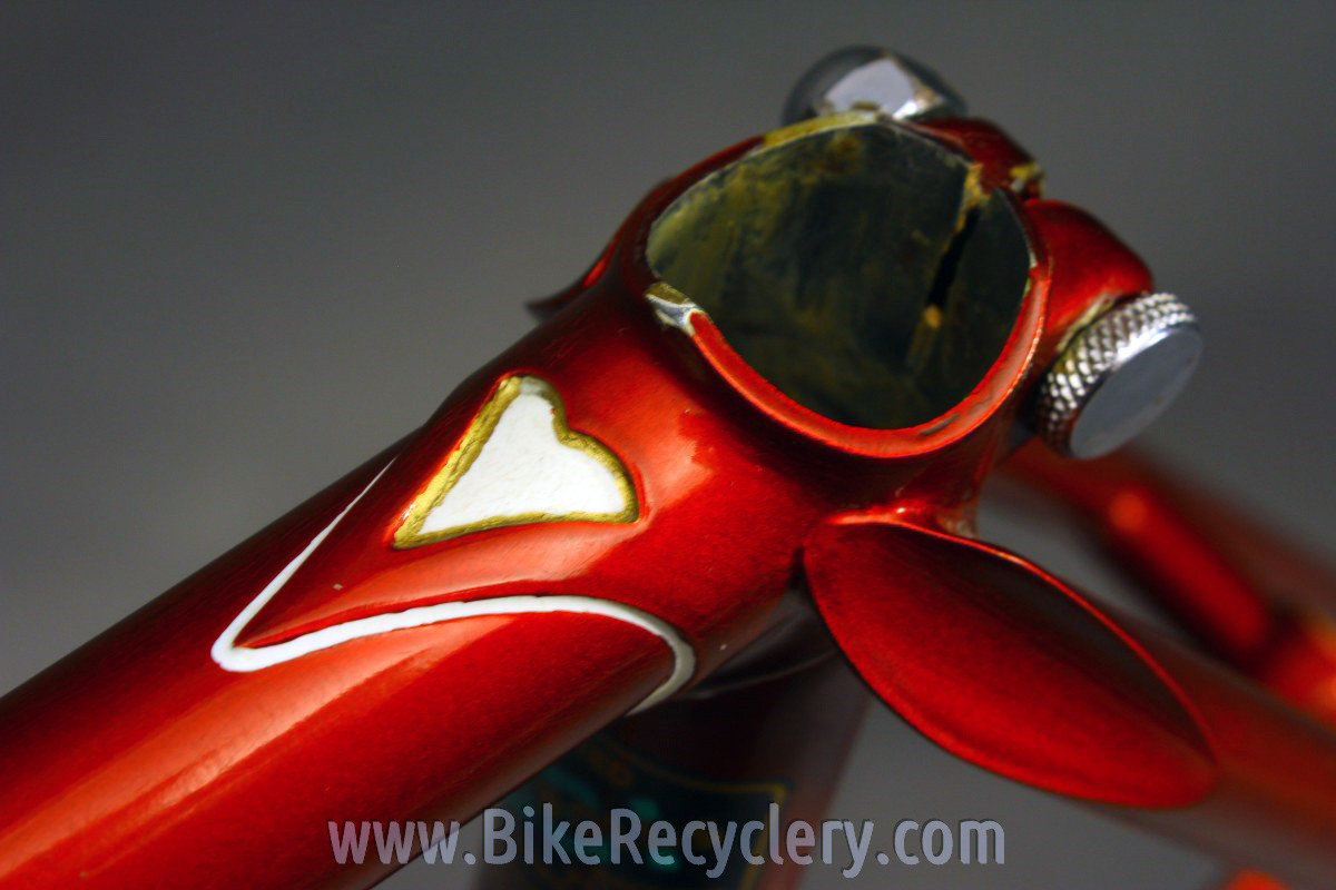 Mercian Kings of Mercia Frame & Fork: Reynolds 531, Heart Lugs, Red & White, 126mm, Fender & Rack Eyelets