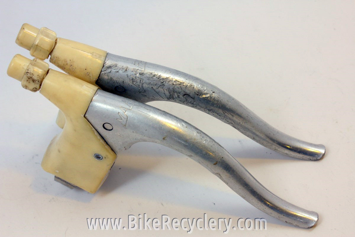 Mafac Course 130 Brake Levers White Plastic Body / Barrel Adjusters