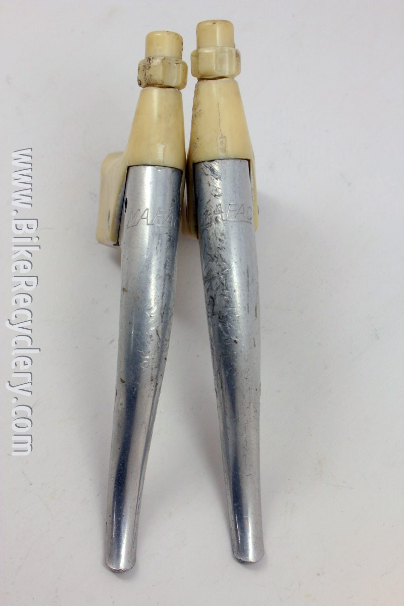 Mafac Course 130 Brake Levers White Plastic Body / Barrel Adjusters