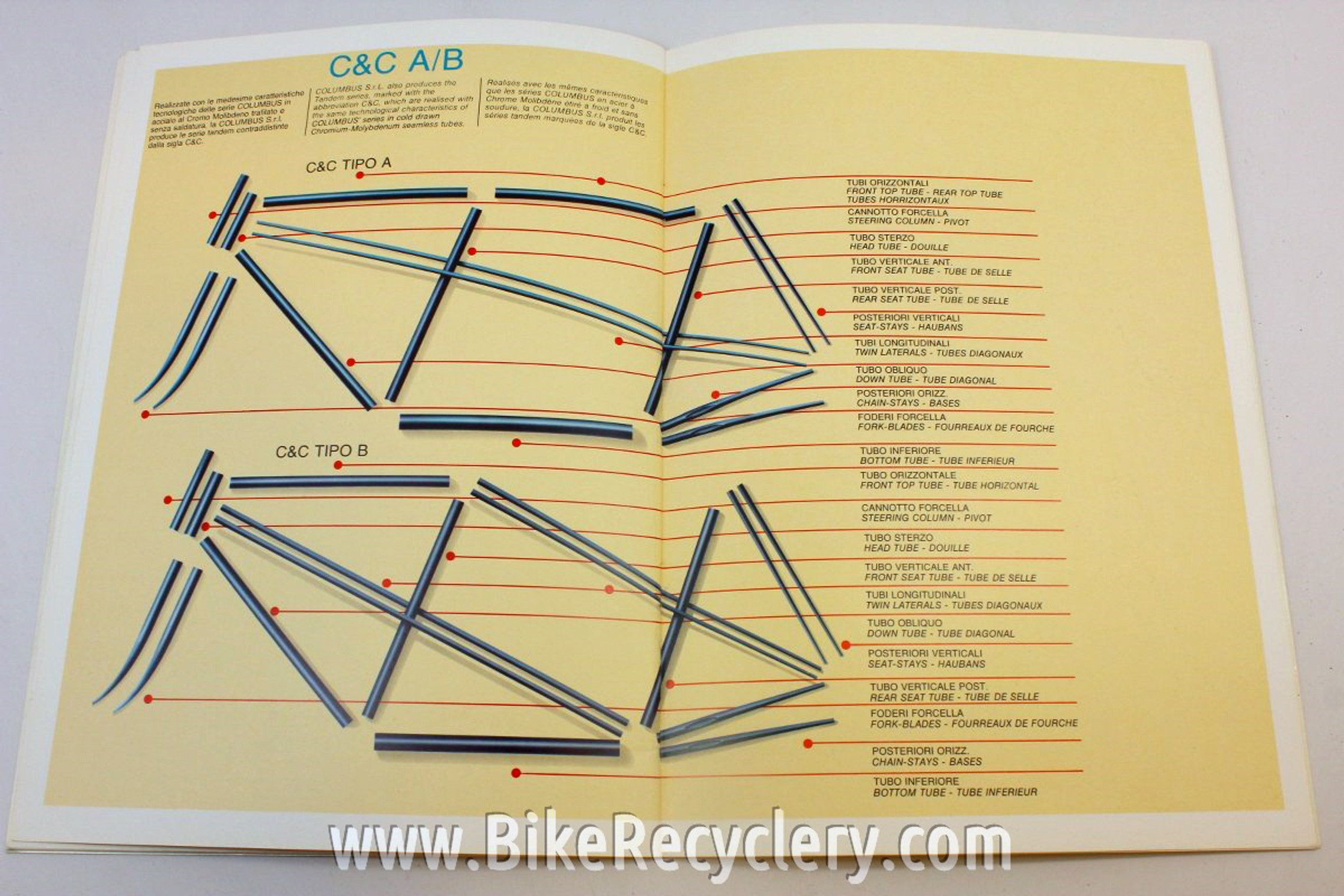 Vintage 1979 Columbus Bicycle Tubing Catalog 45p Bike Recyclery