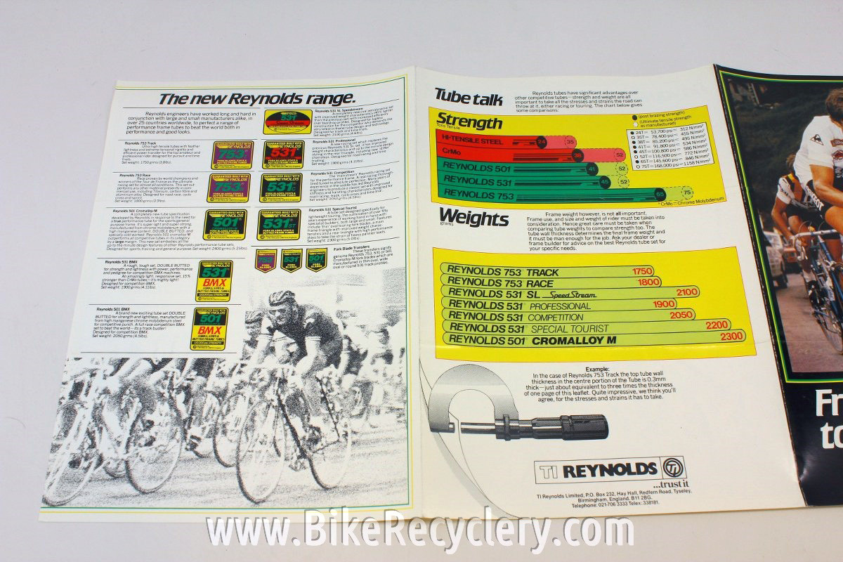 Ti Reynolds Steel Bicycle Tubing Catalog Set: 1970's 1980's - Bike