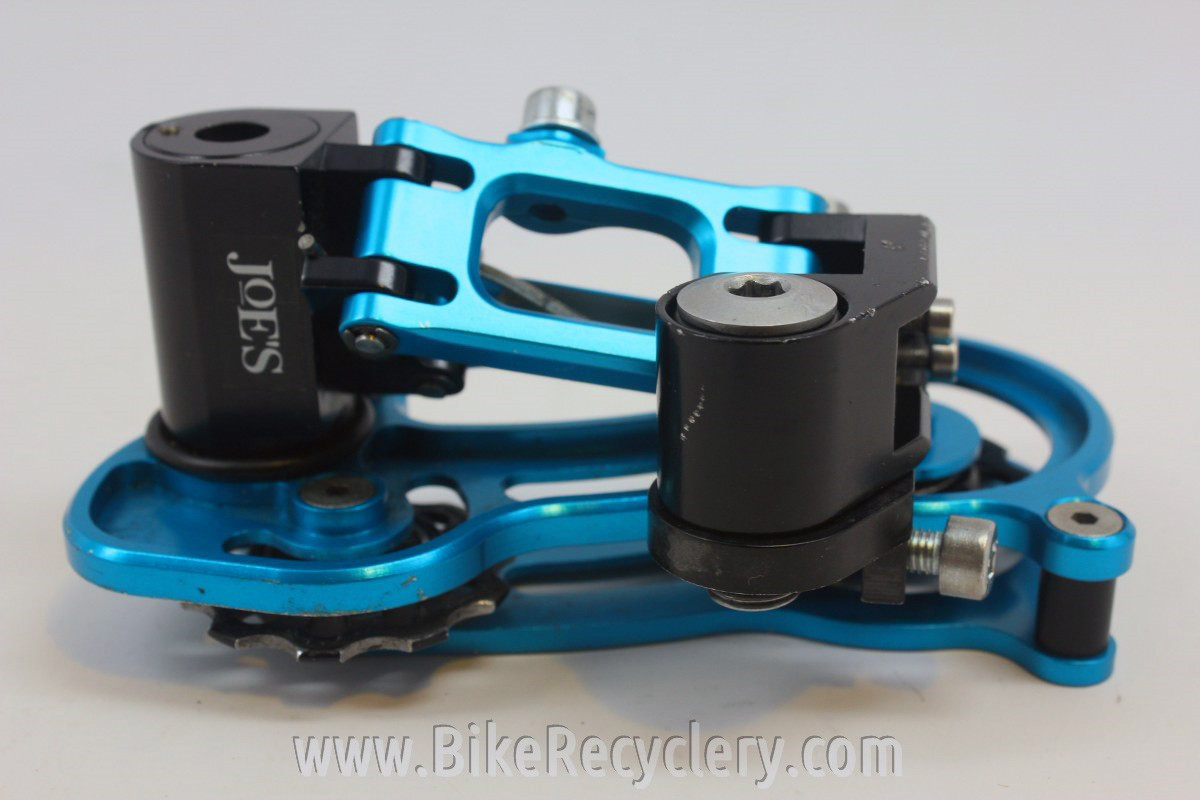 Retro Prototype Maching Joe's Rear Derailleur: CNC 1990's, Blue Anodized SUPER RARE! EXC