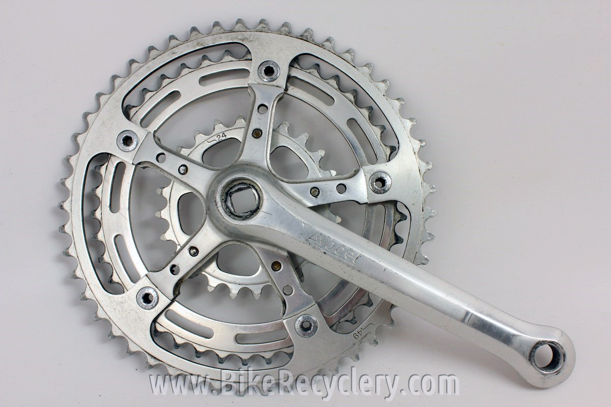 Manivelles Avocet Triple 170mm 144/74 BCD – Vintage Route Alu – Années 80 Eroica