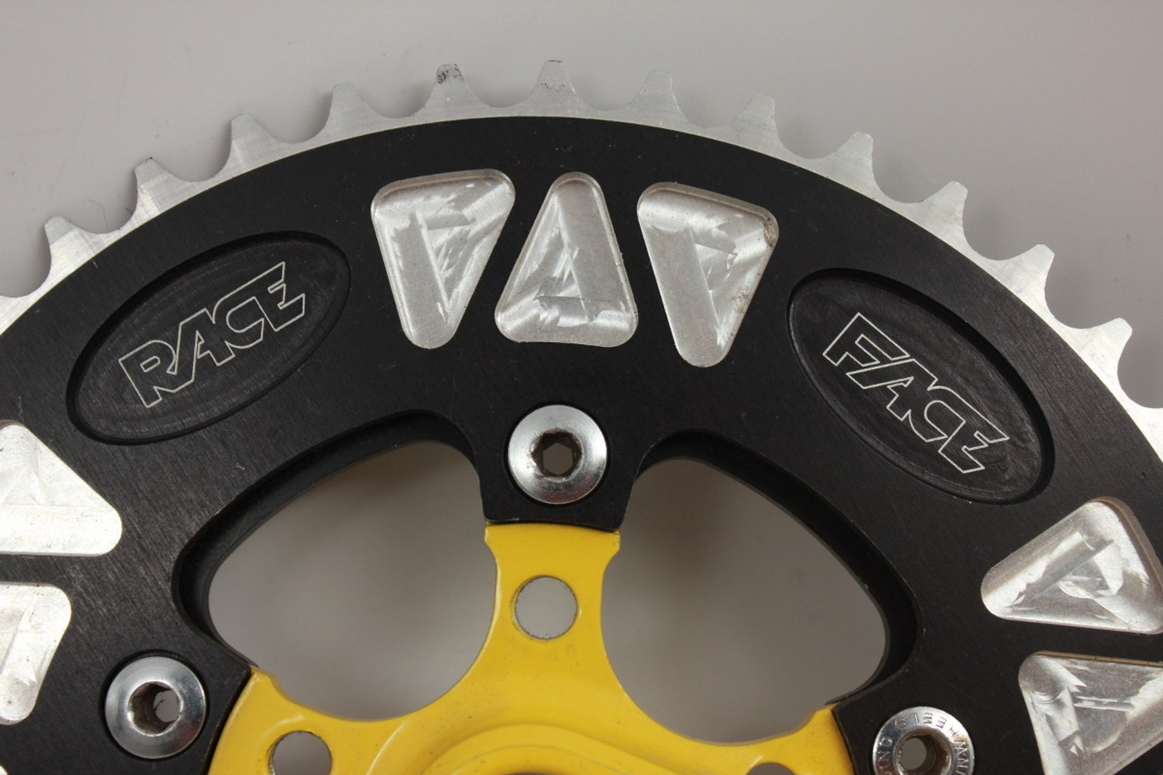 Race Face Turbine LP Crank Arms: Yellow! 94/58mm, 46/38t