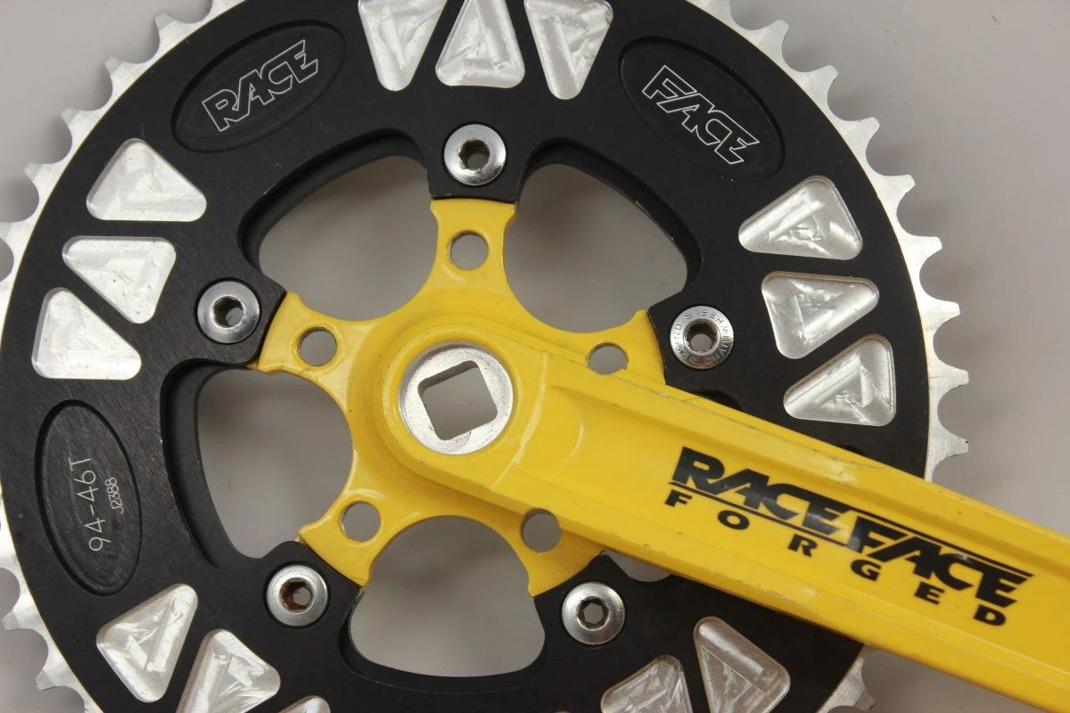Race Face Turbine LP Crank Arms: Yellow! 94/58mm, 46/38t, 175mm 