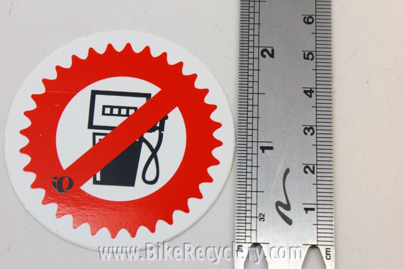 No To Gasoline Sticker: One Less Car - Bike Recyclery