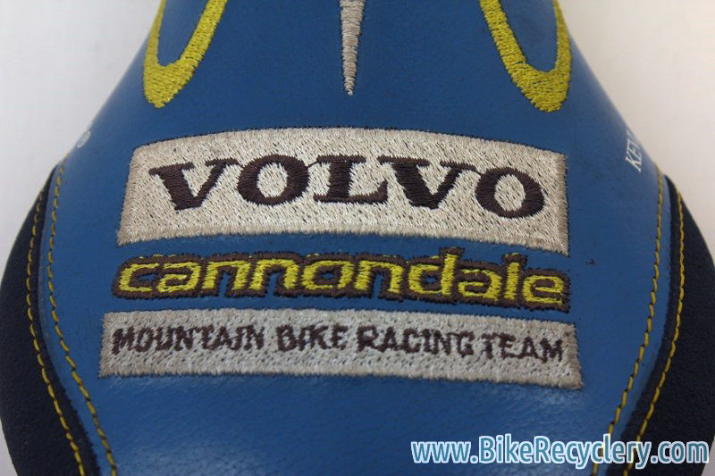 Vintage Team Volvo Cannondale Coda Saddle: Blue / Yellow, Near