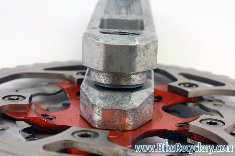 Vintage FSA Afterburner Crankset: Forged & CNC, Silver/Red, 175mm