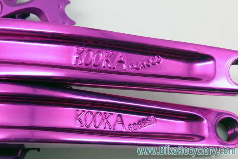 3DV Overkill Kooka Crankset & Moonhead Chainrings: Purple Ano 175mm 44/32/22t MINT+