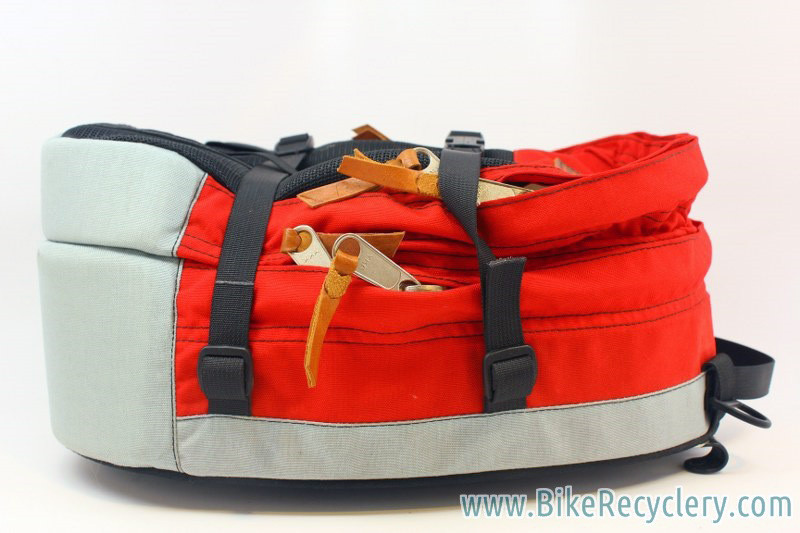 NOS Robert Beckman Panniers: Red/Black, 5-Hook & Strap System, Rain Covers (pair)