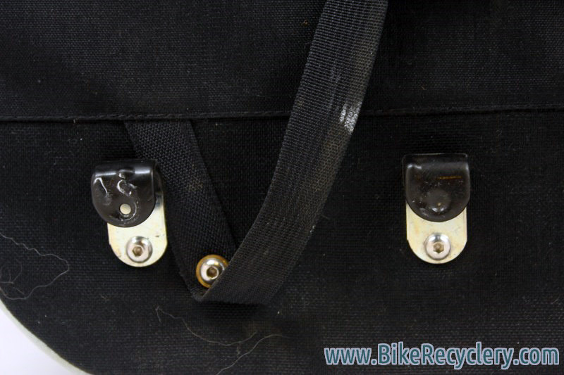 NOS Robert Beckman Panniers: Red/Black, 5-Hook & Strap System, Rain Covers (pair)