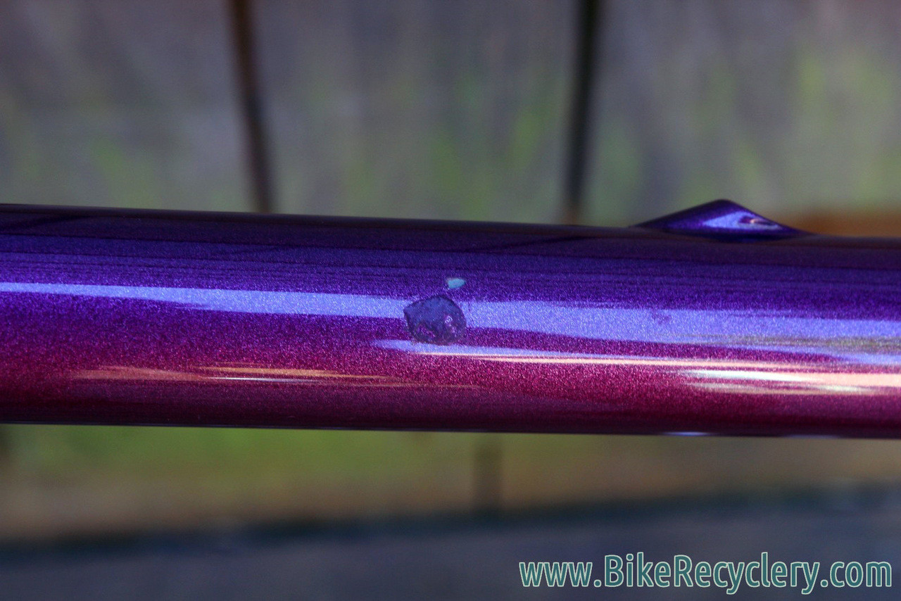 Top of top tube paint chip, near head tube