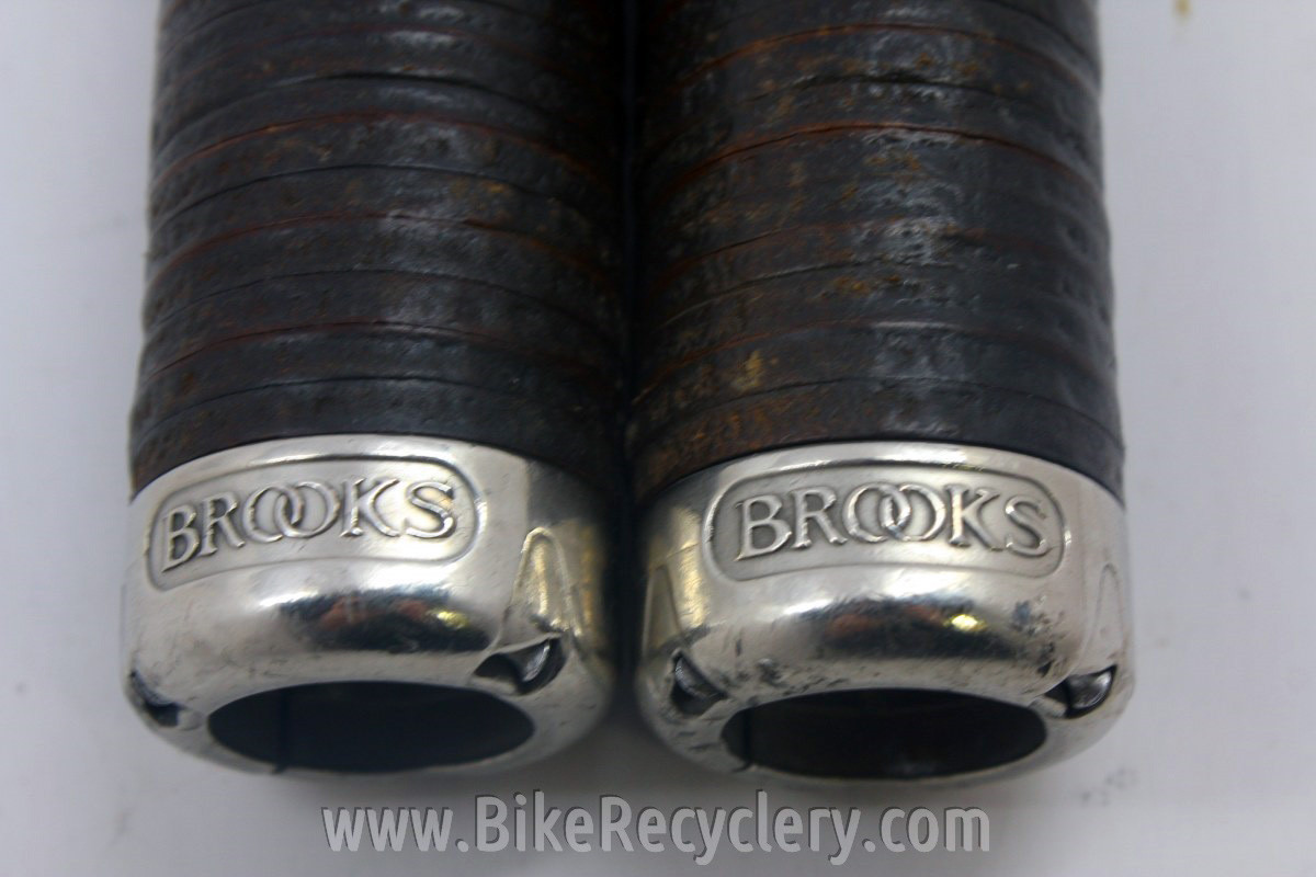 Brooks Plump Grips: Leather e, Brown - Bike Recyclery