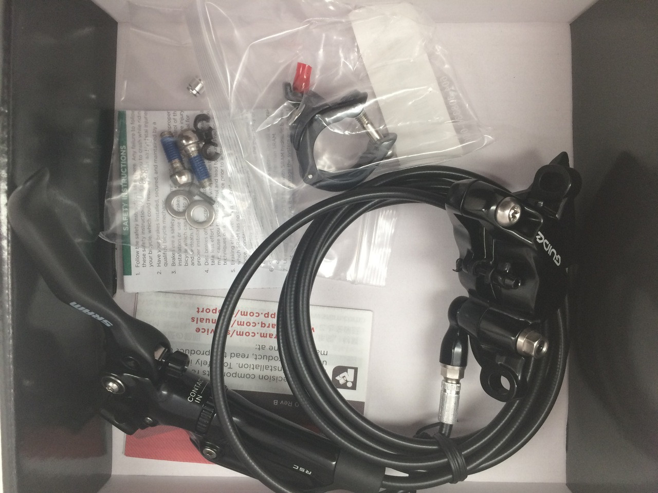 SRAM Guide RSC 4-Piston Disc Brakeset: Black, Front & Rear, Pre-Bled, Retail Packaging NEW