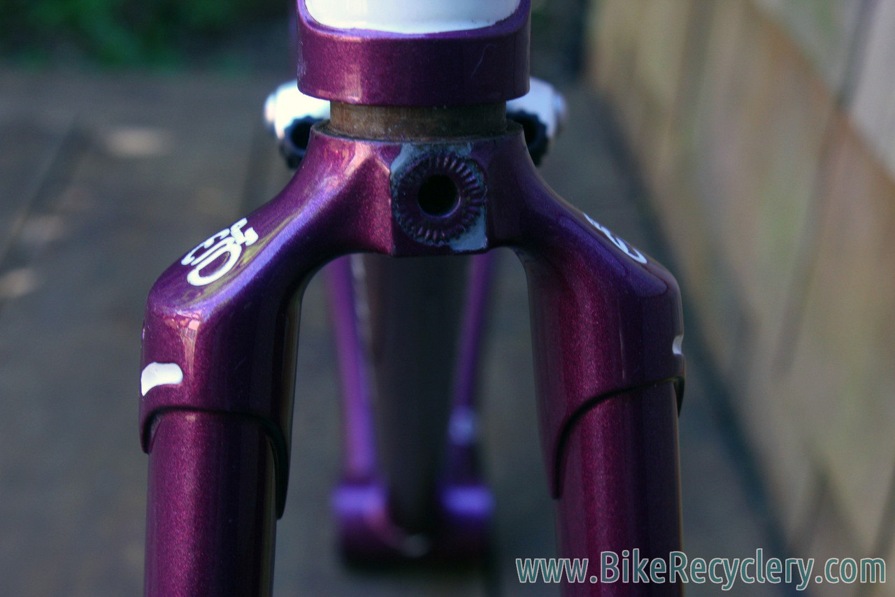 Vintage 1985 Eddy Merckx Professional Frame / Fork: 60cm (58.5cm Top Tube), Purple & White Cycle Art Paint, 130mm Spacing