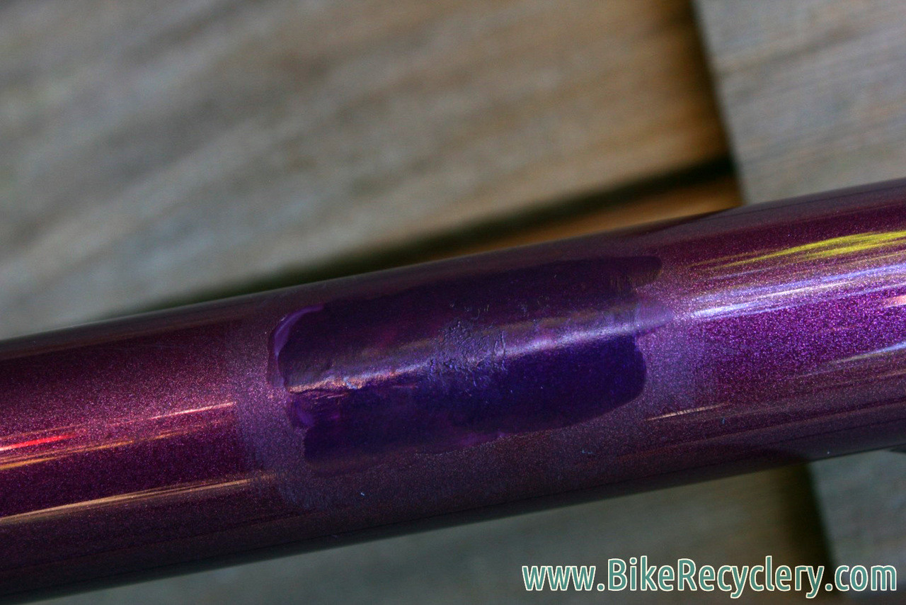 Touch up, underside of top tube, closest to head tube