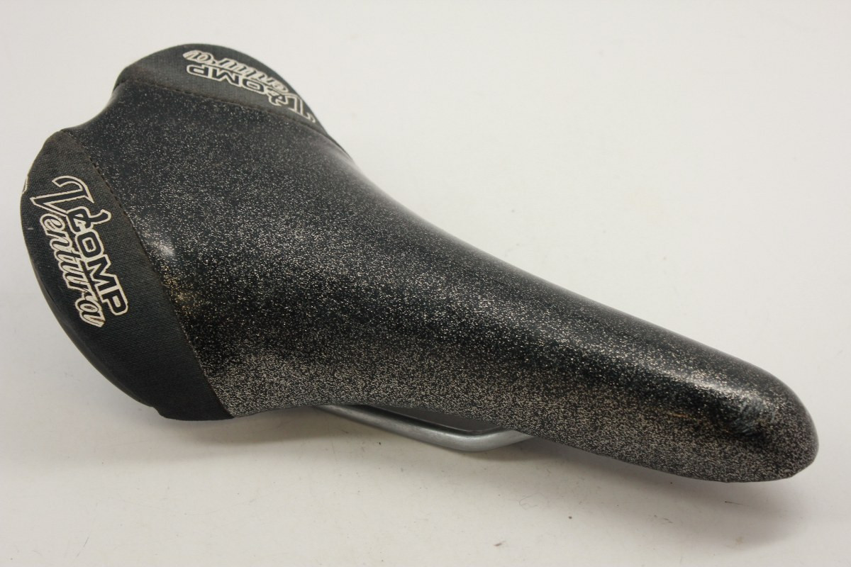 SDG Ventura Comp Saddle: Grey Metallic Sparkley Cover - Bike Recyclery