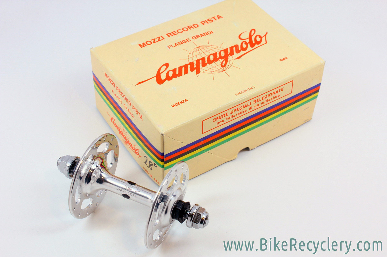 NIB/NOS Campagnolo Nuovo Record Pista Front Hub: High Flange - Oil Port - 28H -PRISTINE