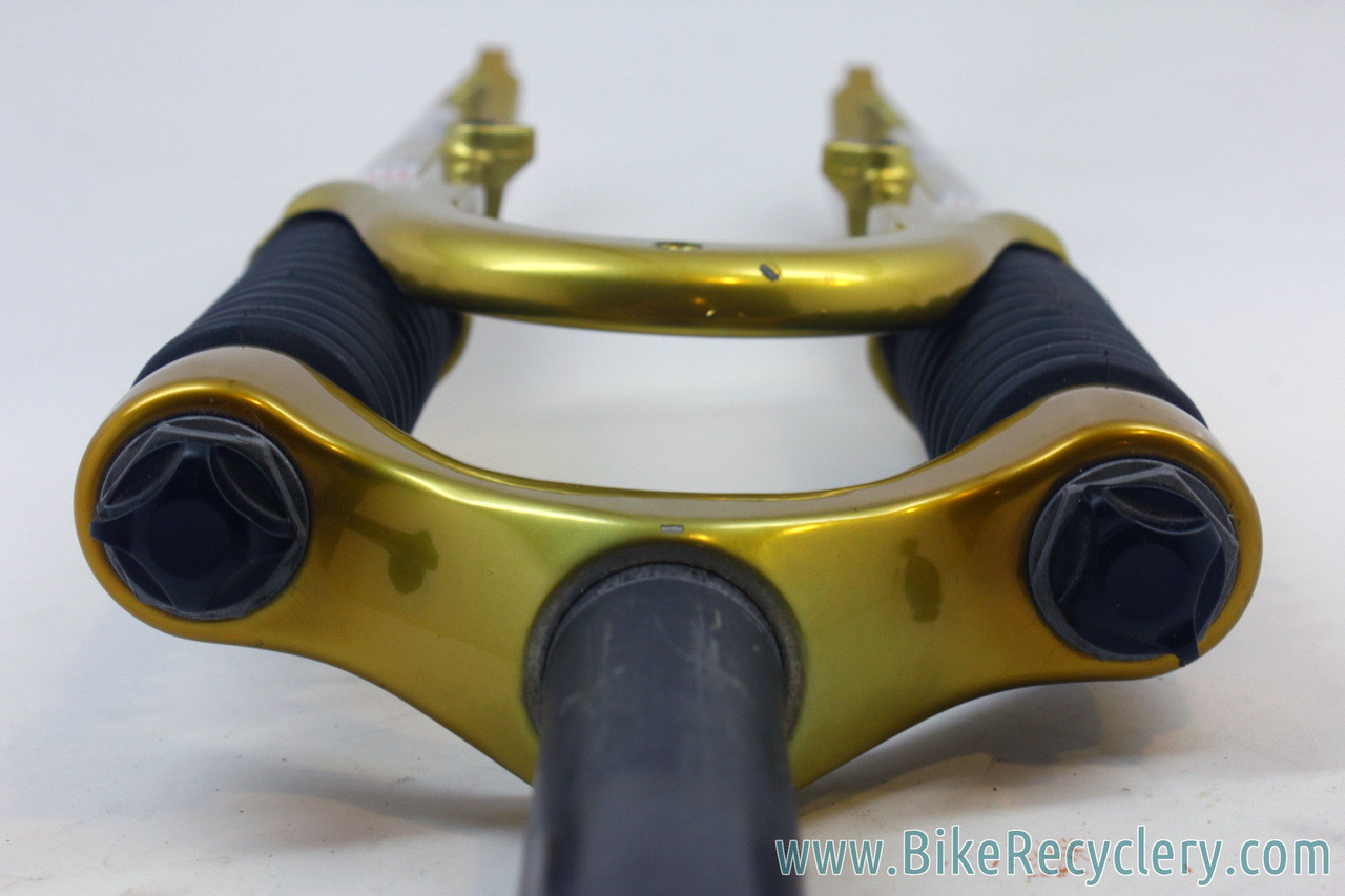 2001/2002 Prototype Rockshox Judy DH Suspension Fork: Psylo Gold Paint - 100mm - Disc/V-Brake